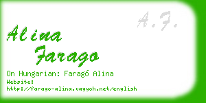 alina farago business card