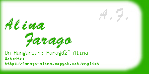 alina farago business card